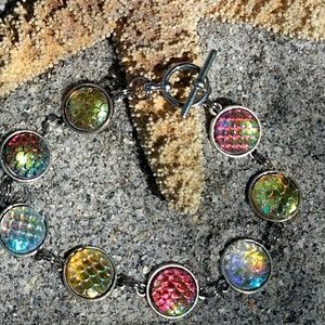 Mermaid Scale Toggle Bracelet or Anklet